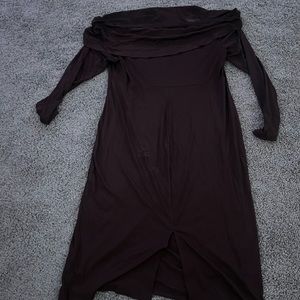 beautiful deep brown dress with cute flap